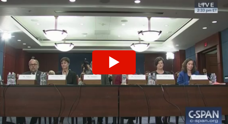 video screenshot of dem hearing on healthcare bill